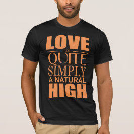 El amor es simplemente una camiseta alta natural