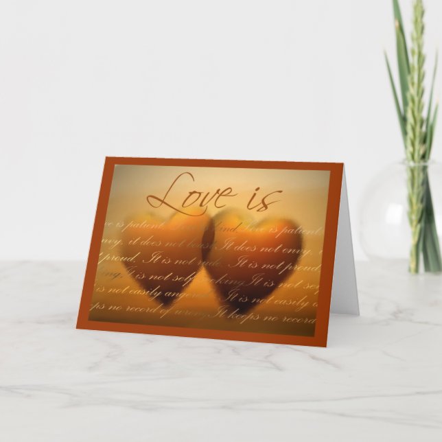 El amor es ... tarjeta de corazón elegante (Anverso)