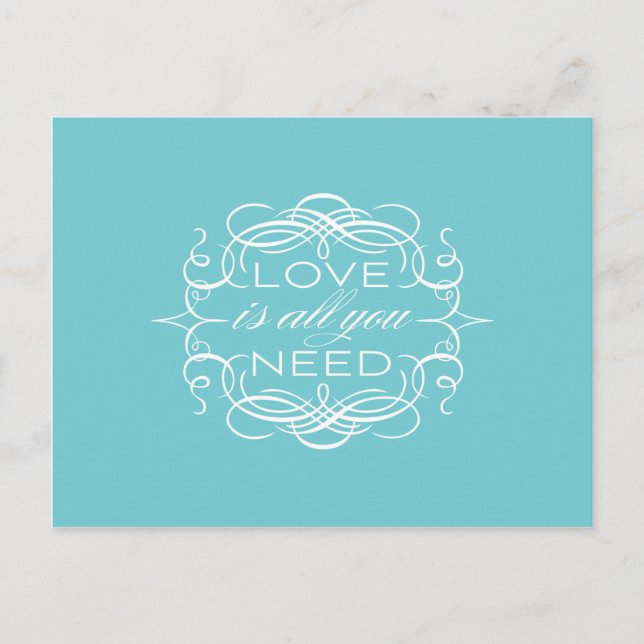 El amor es todo lo que necesitas postal (Anverso)