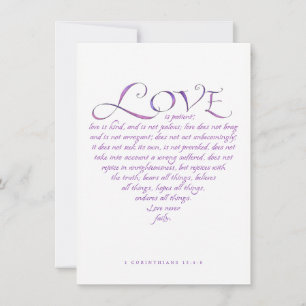 El amor es una buena cita caligrafía azul/morado c