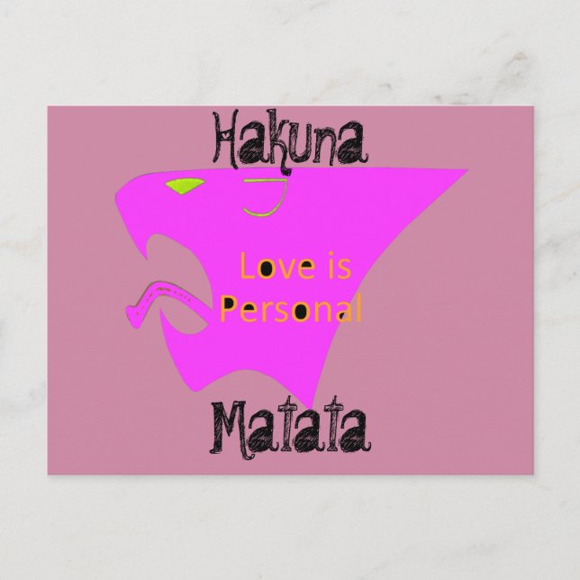 El amor es una postal personal de Hakuna Matata (Anverso)