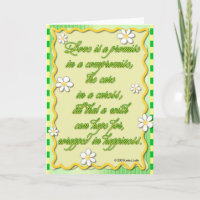 El amor es una promesa en una tarjeta de compromis