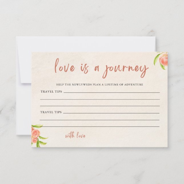 El amor es una tarjeta de ducha de novia en viaje  (Anverso)