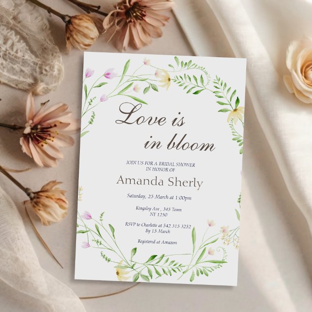 El amor está en Bloom Garden Invitación a la ducha (Love is in Bloom Garden Bridal  Shower Invite)