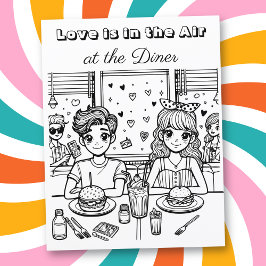 El amor está en el Air Diner | Página Coloración d