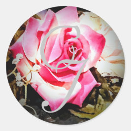 El amor está en el Pegatina de Boda de Rosa de Blo