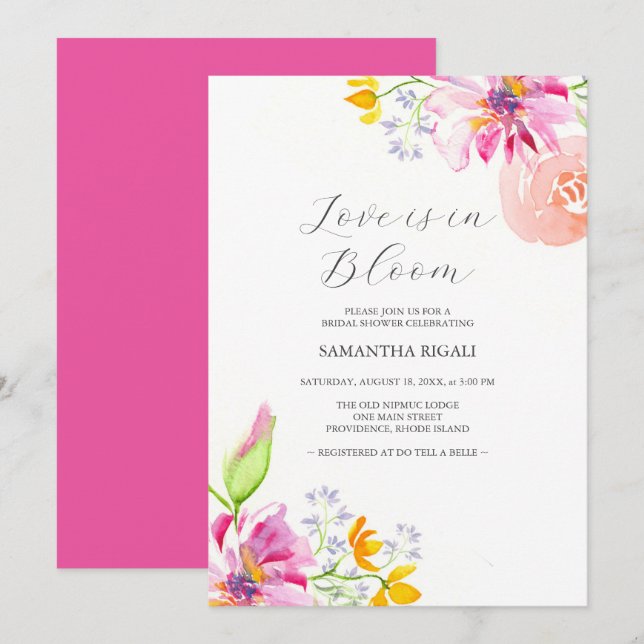El amor está en la flor de las novias invitaciones (Anverso / Reverso)