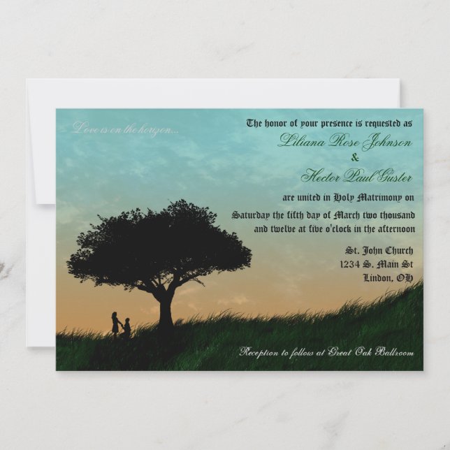 El amor está en la invitación de la boda del (Anverso)