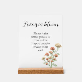 El amor está en la señal del boda de la flor