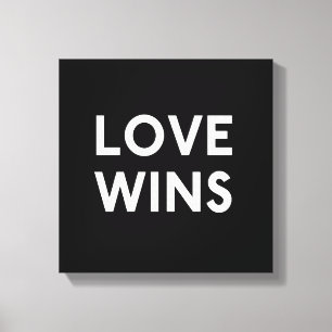 El amor gana la impresión envuelta lona de B&W