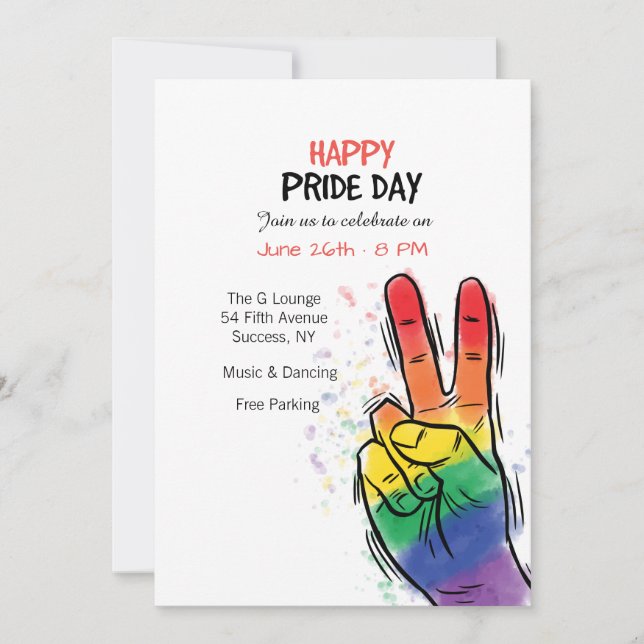 El amor gana la invitación del día del orgullo gay (Anverso)