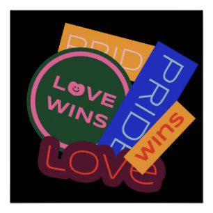 El amor gana. Orgullo. El orgullo gana. POSTER LGB