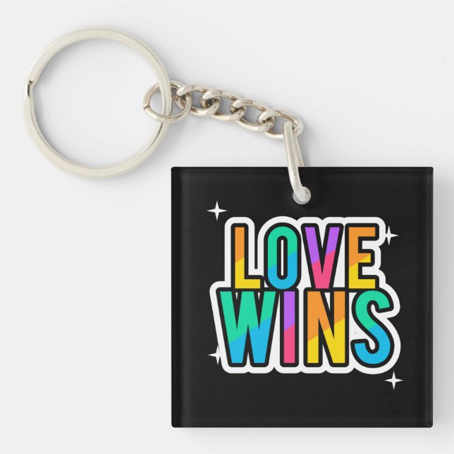 El amor gana. Orgullo LGBTQ+. Arcoíris. Llavero (Frente)