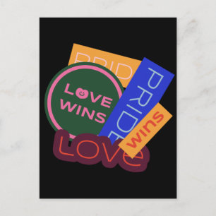 El amor gana. Orgullo. Orgullo gana. Tarjeta posta