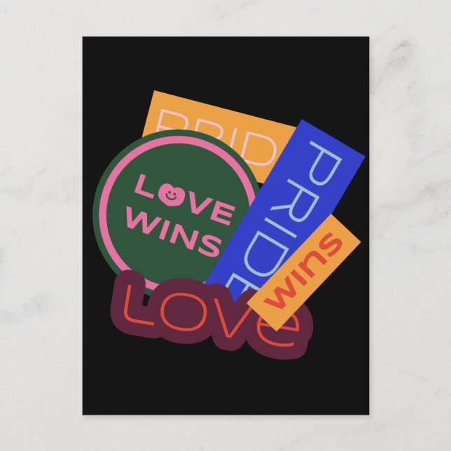 El amor gana. Orgullo. Orgullo gana. Tarjeta posta (Anverso)