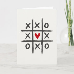 El Amor Gana Tarjeta de Arte de Tres en Raya