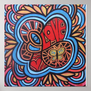 El amor hippie el arte acrílico