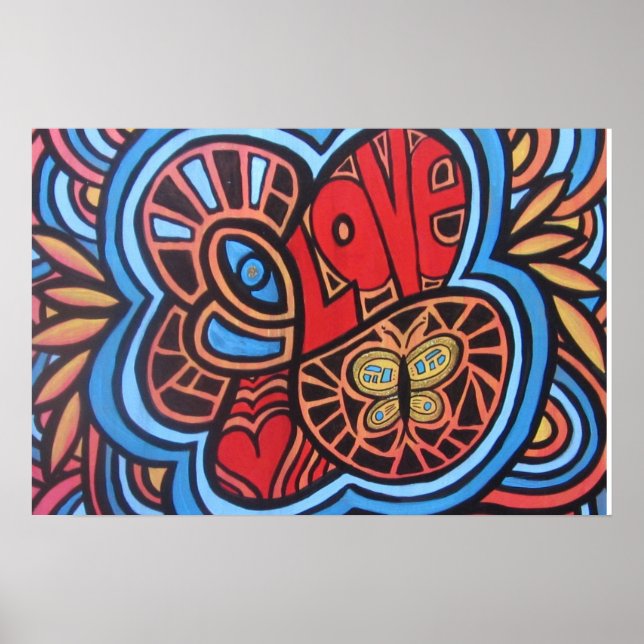 El amor hippie el arte acrílico (Frente)