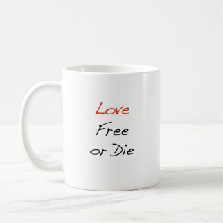 El "amor libre o muere" taza de café
