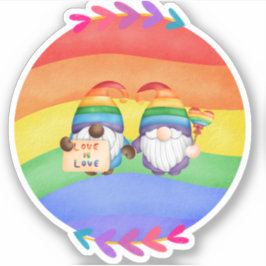 El amor lindo es amor Pegatina arcoiris colorido