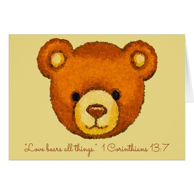El amor lleva todo el Things~Scripture~Bear hace (Anverso (Horizontal))