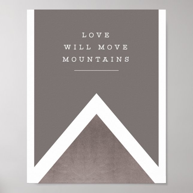"el amor moverá las montañas" impresión gris y pla (Frente)