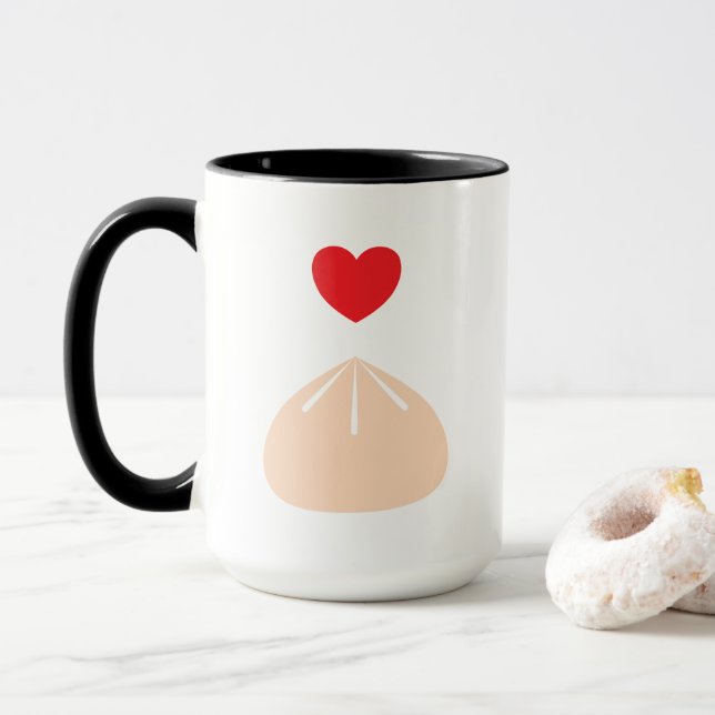 El amor negro se tambalea 15 oz. Taza (Con donut)