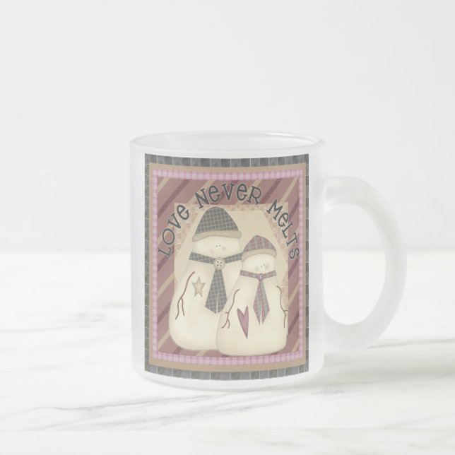 El amor nunca derrite la taza del muñeco de nieve (Derecha)