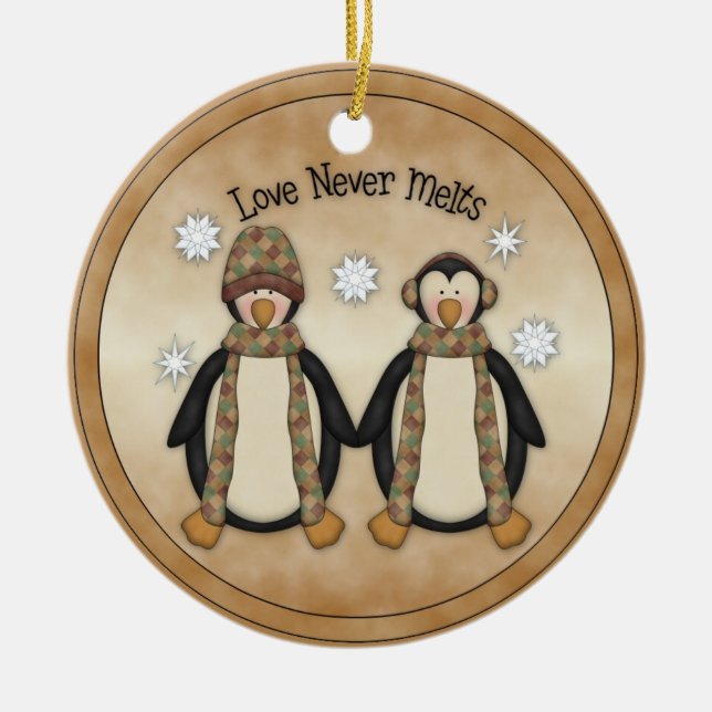 El amor nunca derrite:: Ornamento del día de (Frente)
