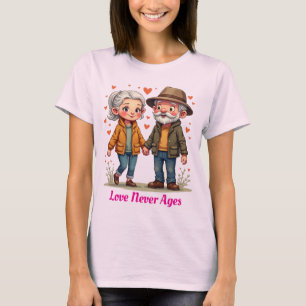 El amor nunca envejece la linda vieja camiseta
