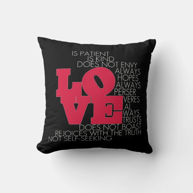 El amor nunca falla 2 almohada lateral (negra) (Anverso)