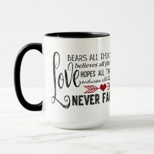 El amor nunca falla al cardenal 15 onzas. Taza