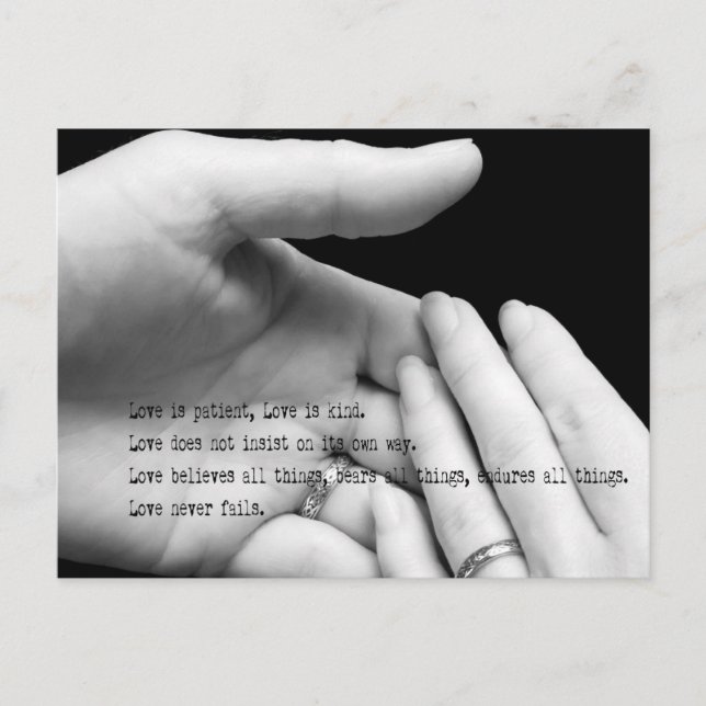 El amor nunca falla la postal (Anverso)