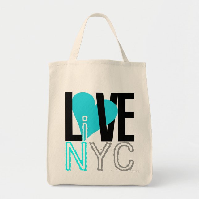 El amor NYC vive en azul del bolso de NYC (Frente)
