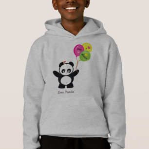 El amor Panda® embroma sudadera con capucha