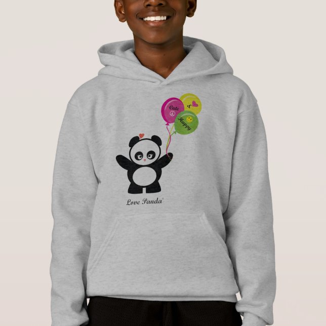 El amor Panda® embroma sudadera con capucha (Anverso)