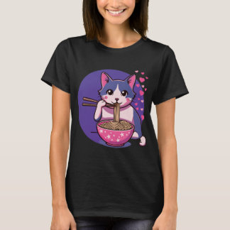 El amor perfecto de Ramen: camiseta con gatos y fi