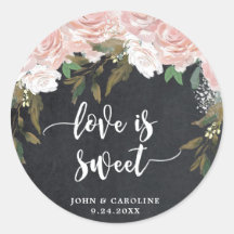 el amor por la tiza floral rosa es dulce pegatina 