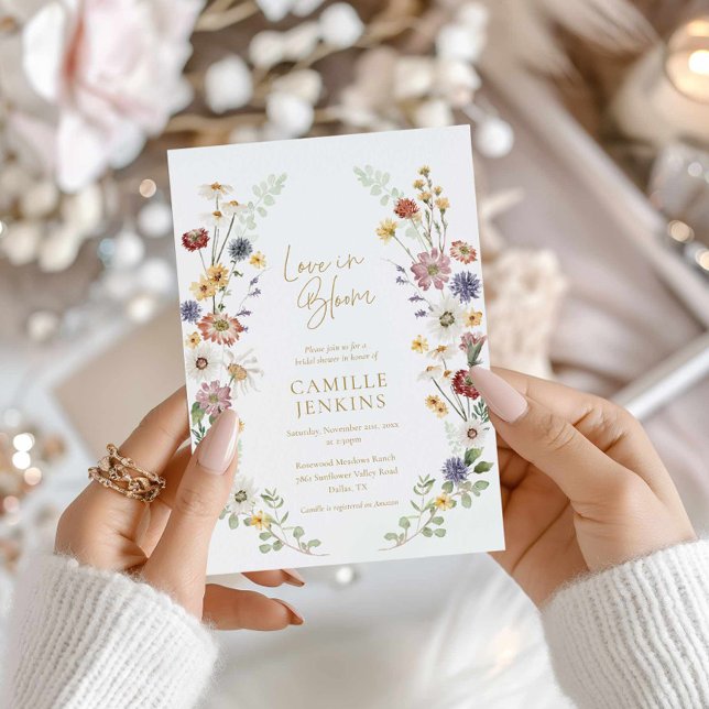 El amor por las flores silvestres en la invitación (Love in Bloom Bridal Shower invitation)