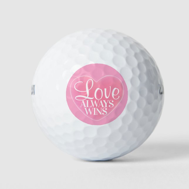 El amor rosado siempre gana las bolas de golf (Anverso)