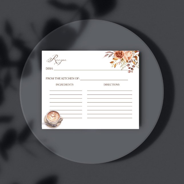 El amor se está preparando la tarjeta de recetas d (Love is brewing coffee fall bridal shower recipe card bridal shower games enclosure cards)