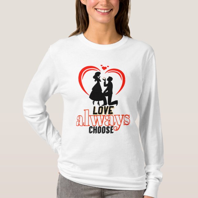 💖 El Amor Siempre Elige Camiseta Básica Femenina  (Anverso)