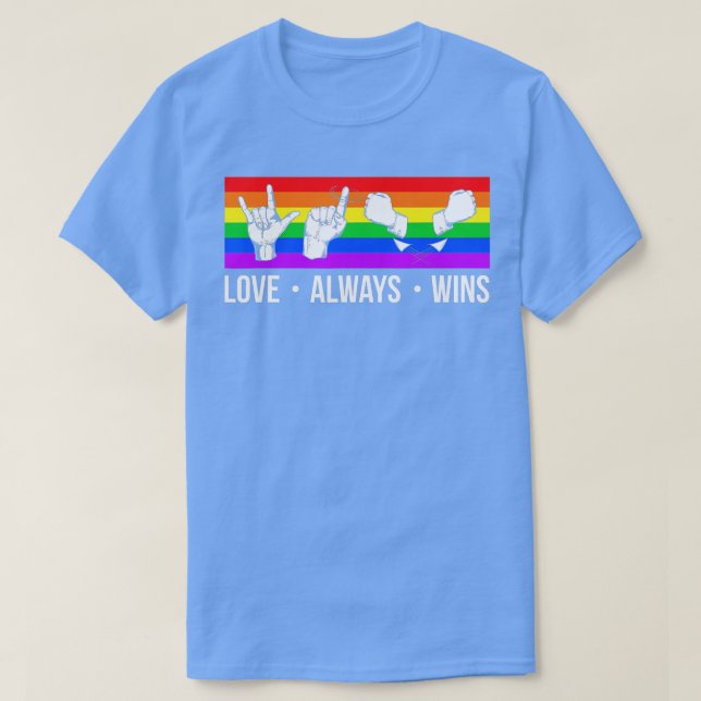 El amor siempre gana el orgullo gay de la camiseta (Diseño del anverso)