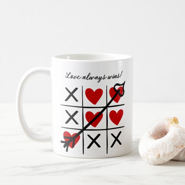 El amor siempre gana la taza de café (Con donut)