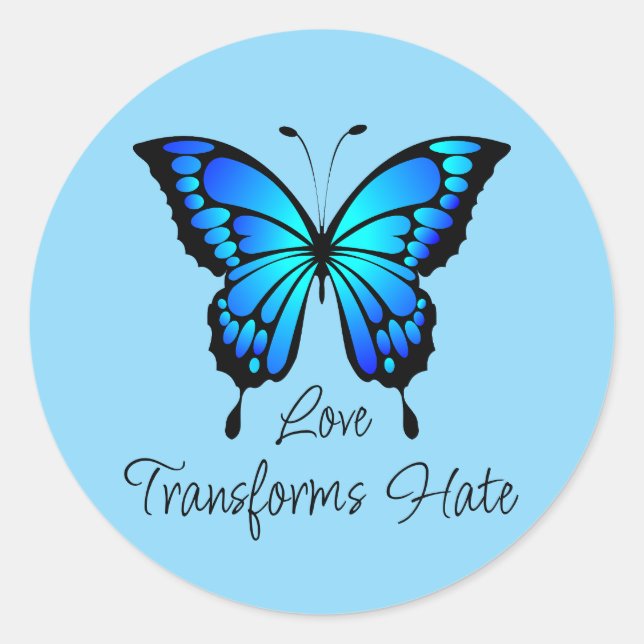El amor transforma al odio Pegatina (Anverso)