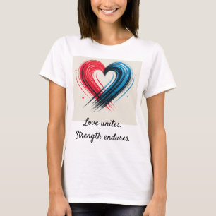 El amor une a la camiseta - Corazón audaz con mens