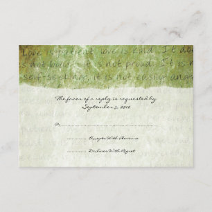 El amor verde es la tarjeta RSVP de la boda ventil