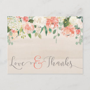 El amor y las gracias florales le agradecen postal