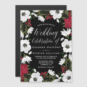 El Anémona Rojo florece la invitación a la boda ma