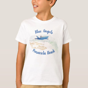 El ángel azul en la playa embroma la camiseta